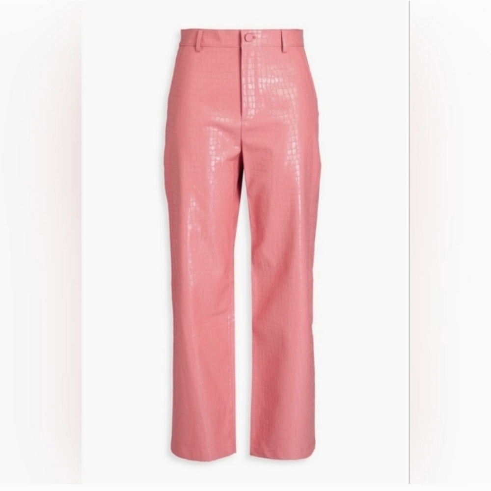 ALICE + OLIVIA TRENT VEGAN CROC CROPPED PANT SIZE 6 - Picture 11 of 13